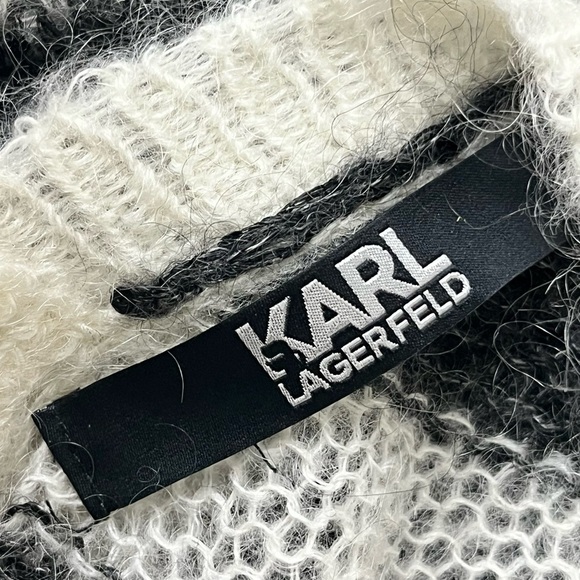 karl lagerfeld Striped Open Knit Sheer Sweater dress S Womens Preppy Nautical - Picture 6 of 8